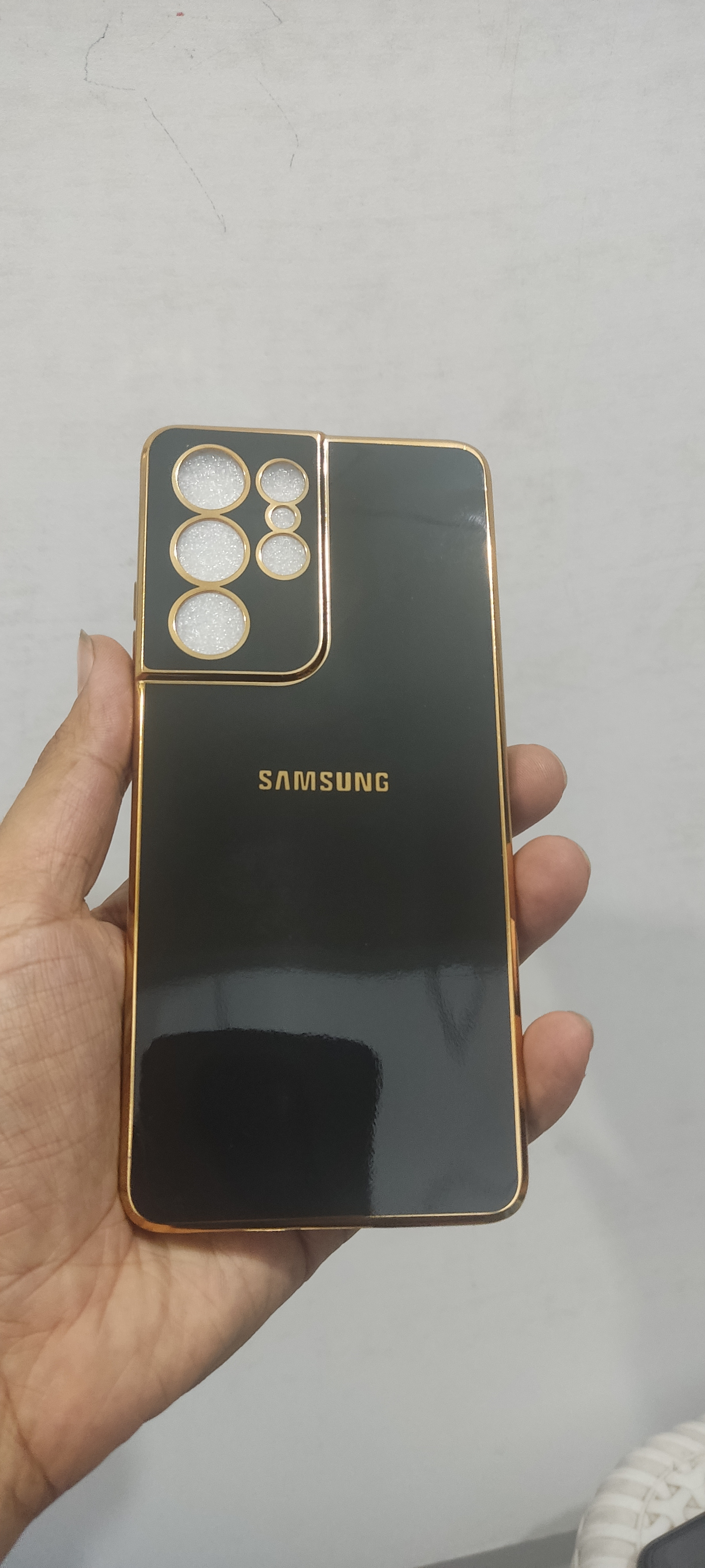 قاب مای کیس Samsung S21 ultra دور طلایی الکتروپلیتینگ ا Samsung S21 ultra My Case Cover